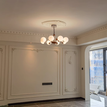 Load image into Gallery viewer, 8 light round chandelier restaurant living room room glass ball lamp
