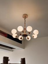 Load image into Gallery viewer, 8 light round chandelier restaurant living room room glass ball lamp
