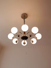 Load image into Gallery viewer, 8 light round chandelier restaurant living room room glass ball lamp
