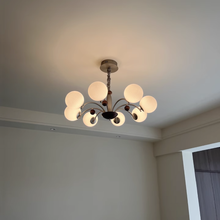 Load image into Gallery viewer, 8 light round chandelier restaurant living room room glass ball lamp
