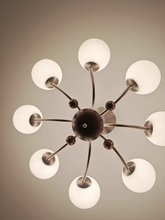 Load image into Gallery viewer, 8 light round chandelier restaurant living room room glass ball lamp
