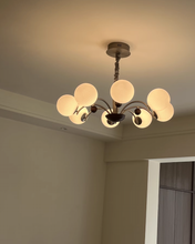 Load image into Gallery viewer, 8 light round chandelier restaurant living room room glass ball lamp
