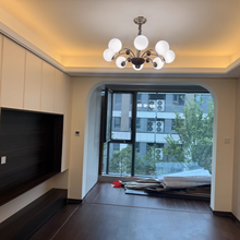Load image into Gallery viewer, 8 light round chandelier restaurant living room room glass ball lamp

