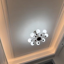 Load image into Gallery viewer, 8 light round chandelier restaurant living room room glass ball lamp
