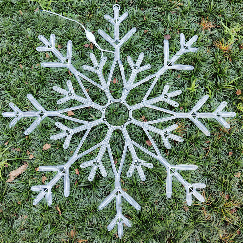 زينة ندفة الثلج LED مقاس 24 بوصة باللون الأبيض الدافئ وضوء LED أبيض لعيد الميلاد 