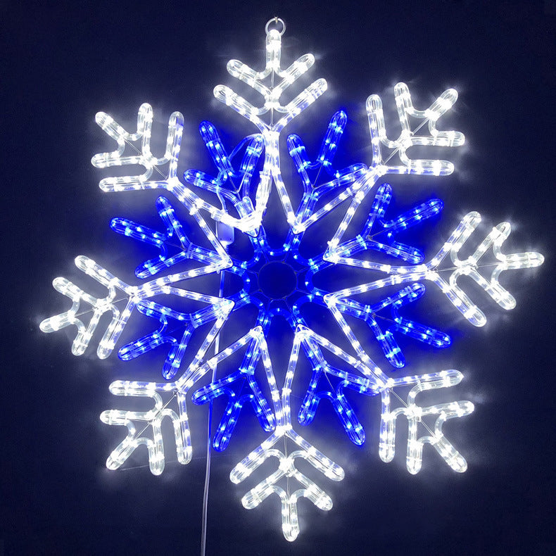 زينة ندفة الثلج LED مقاس 24 بوصة باللون الأبيض الدافئ وضوء LED أبيض لعيد الميلاد 