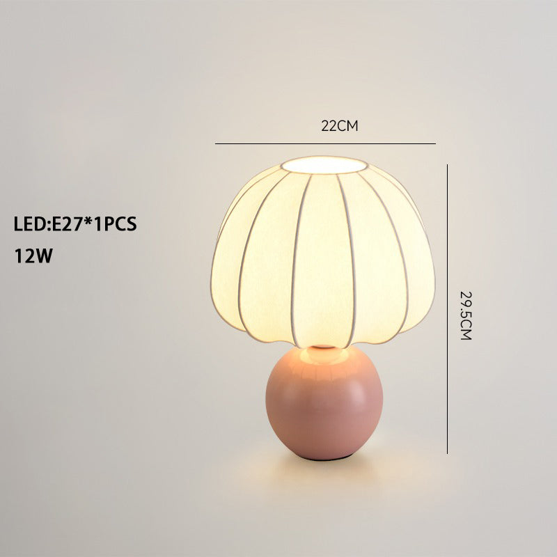Silk lampshade table lamp decorative atmosphere lamp ceramic floor lamp