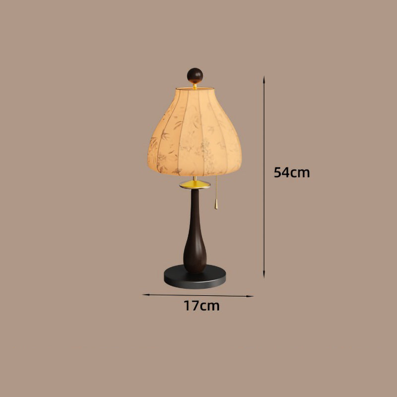 Table lamp suitable for bedroom room study fabric table lamp