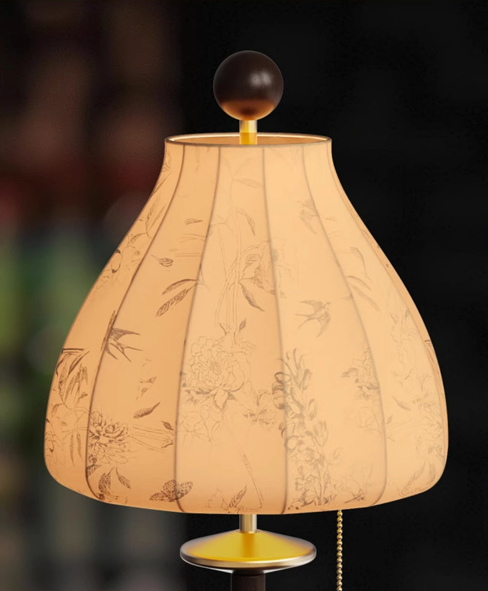 Table lamp suitable for bedroom room study fabric table lamp