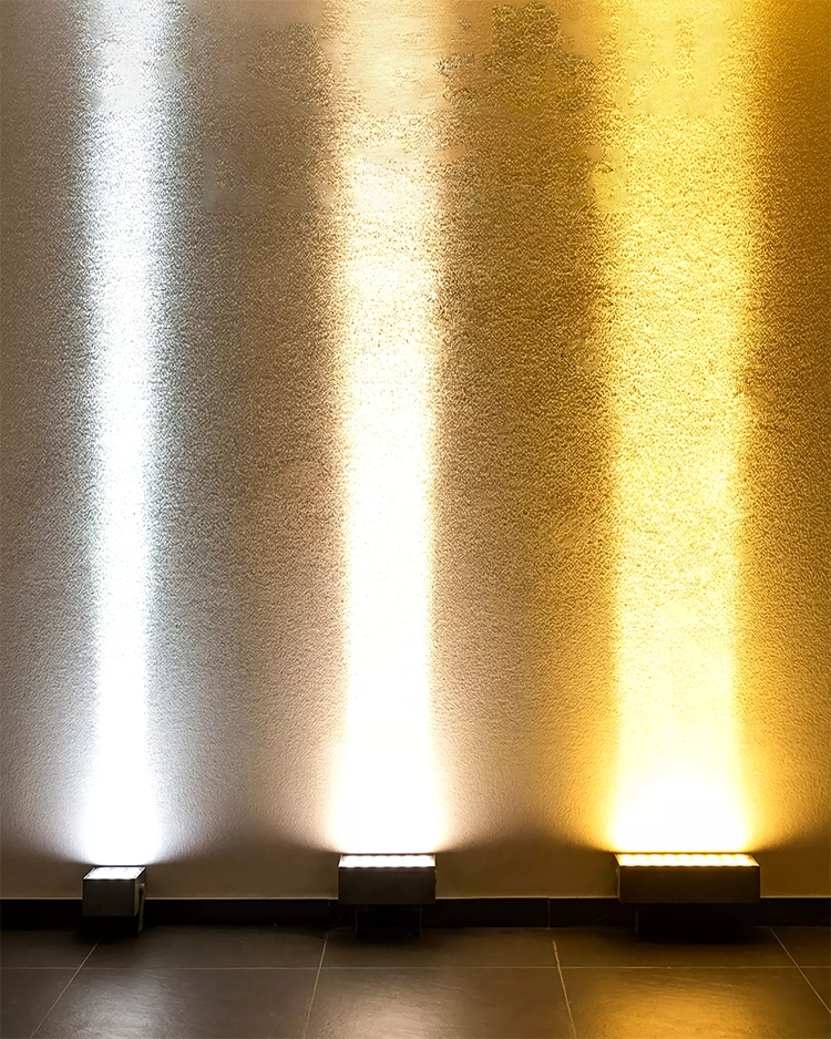 LED spotlight beam effect for long-distance outdoor illumination