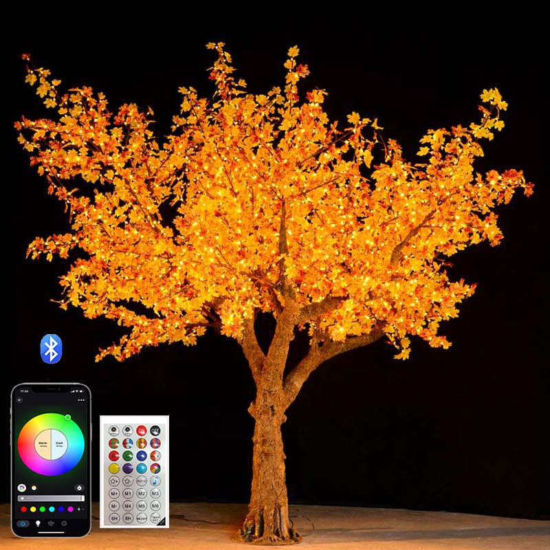 App-Controlled RGBW LED Maple Tree Light, Bluetooth Color Wheel Outdoor Decorative Tree – 3.5m / 11.5ft