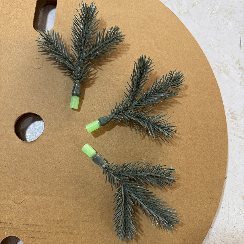 Artificial PVC pine needles for 5mm LED string lights and decorative tree lights