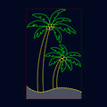 Custom coconut tree LED motif light design B