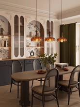 Load image into Gallery viewer, 3 Light Restaurant chandelier bar lamp hanging line lamp brown glass
