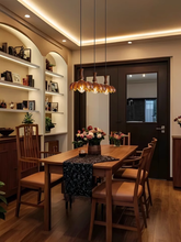 Load image into Gallery viewer, 3 Light Restaurant chandelier bar lamp hanging line lamp brown glass
