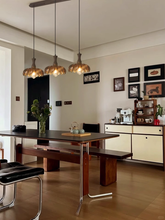 Load image into Gallery viewer, 3 Light Restaurant chandelier bar lamp hanging line lamp brown glass
