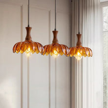 Load image into Gallery viewer, 3 Light Restaurant chandelier bar lamp hanging line lamp brown glass
