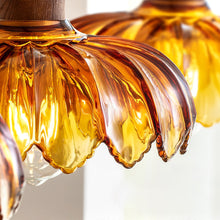 Load image into Gallery viewer, 3 Light Restaurant chandelier bar lamp hanging line lamp brown glass
