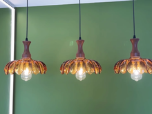 Load image into Gallery viewer, 3 Light Restaurant chandelier bar lamp hanging line lamp brown glass
