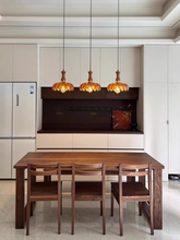 Load image into Gallery viewer, 3 Light Restaurant chandelier bar lamp hanging line lamp brown glass
