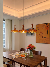 Load image into Gallery viewer, 3 Light Restaurant chandelier bar lamp hanging line lamp brown glass
