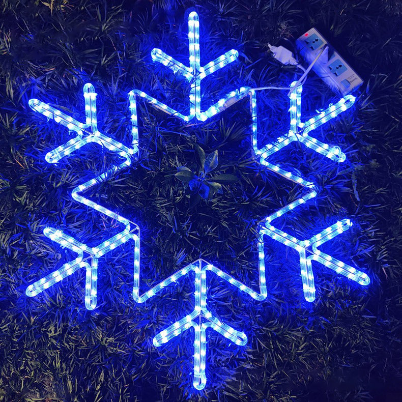 LED snowflake decorative light detail for shopping mall display
