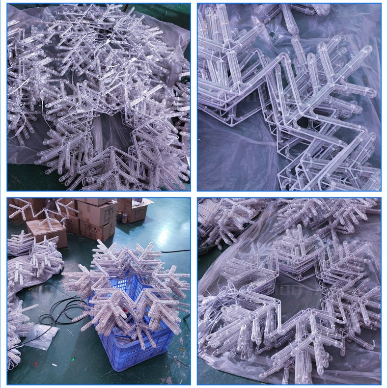 Multi-color snowflake LED motif light for commercial Christmas decor
