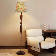 Load image into Gallery viewer, Pull cord switch vertical floor lamp French retro living room bedroom table lamp
