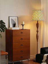 Load image into Gallery viewer, Pull cord switch vertical floor lamp French retro living room bedroom table lamp
