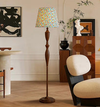 Load image into Gallery viewer, Pull cord switch vertical floor lamp French retro living room bedroom table lamp
