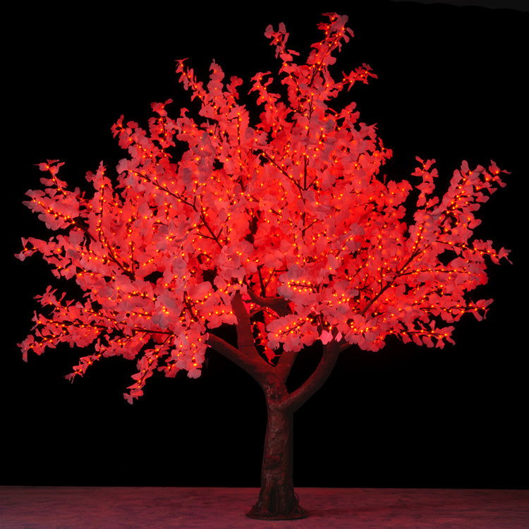 RGBW LED high simulation ginkgo tree light,Height: 3m(9.84ft)