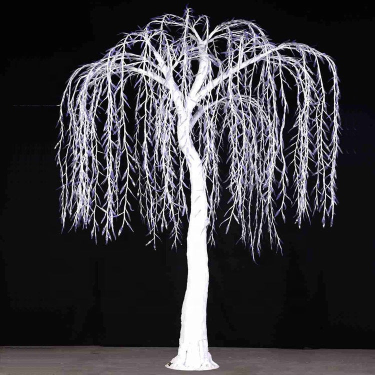 White tree trunk LED high simulation weeping willow tree light,Height: 3.5m(11.5ft)