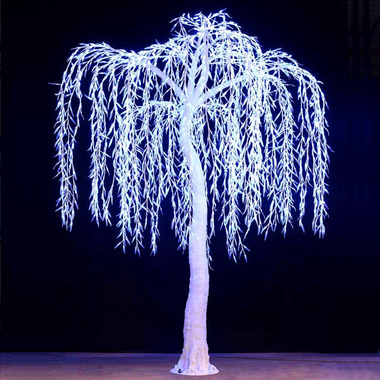 White tree trunk LED high simulation weeping willow tree light,Height: 3.5m(11.5ft)