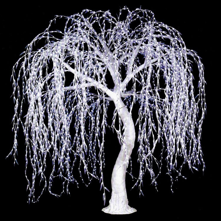 White tree trunk LED high simulation weeping willow tree light,Height: 3m(9.84ft)