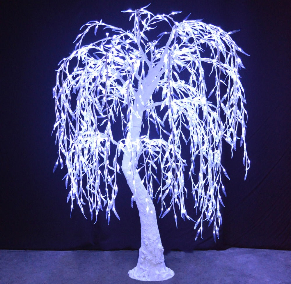White tree trunk LED high simulation weeping willow tree light,Height: 2m(6.56ft)