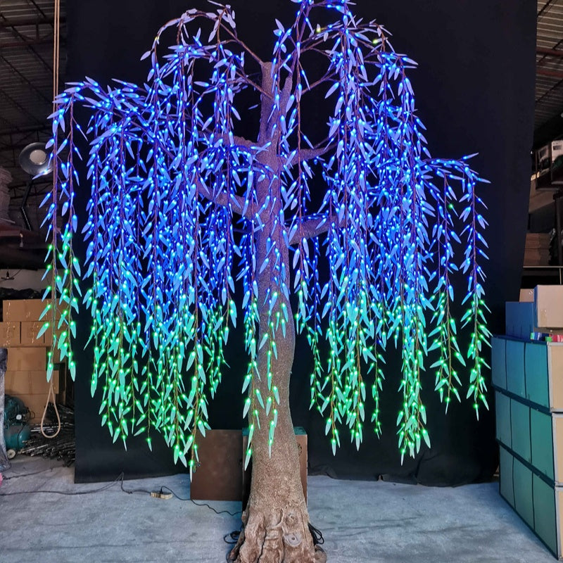 DMX512 smart controlled Multi color LED willow tree lights Height:3.5m(11.5ft)