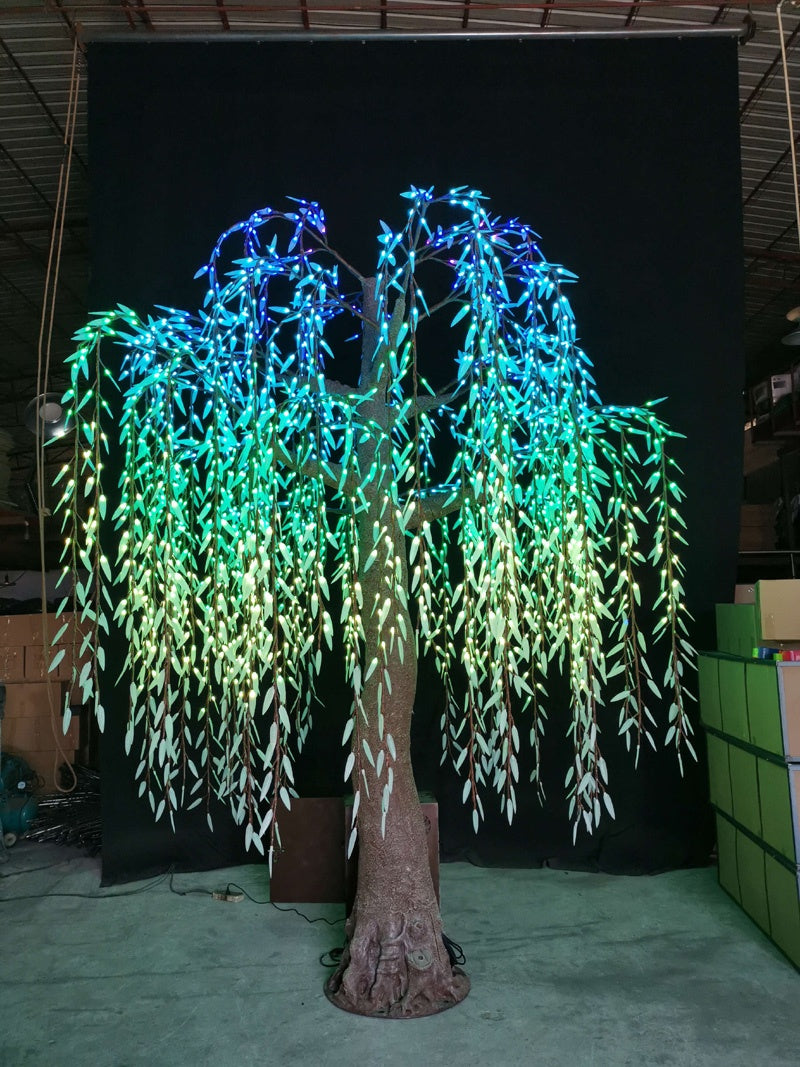 DMX512 smart controlled Multi color LED willow tree lights Height:3.5m(11.5ft)