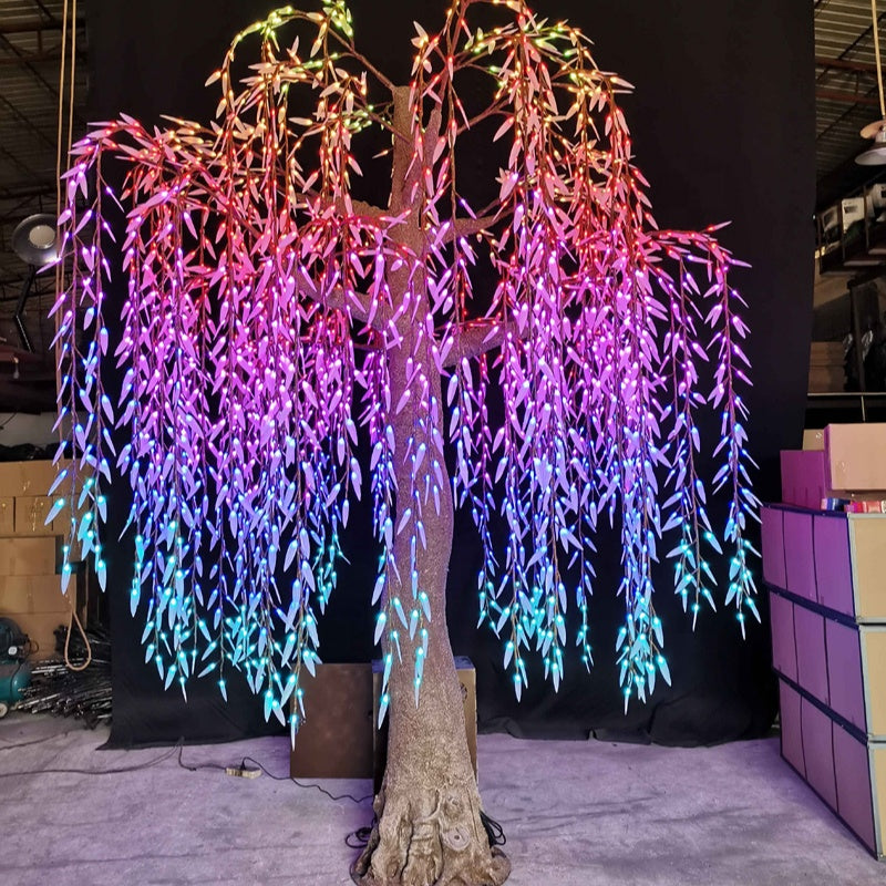 DMX512 smart controlled Multi color LED willow tree lights Height:3.5m(11.5ft)