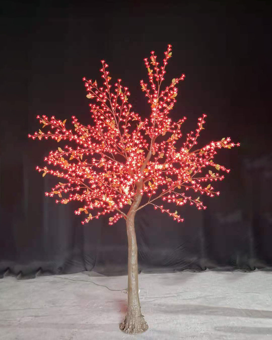 Outdoor LED Cherry Tree Decoration – durable PVC petals with bright glow, for shopping mall decoration from gtreelights.com