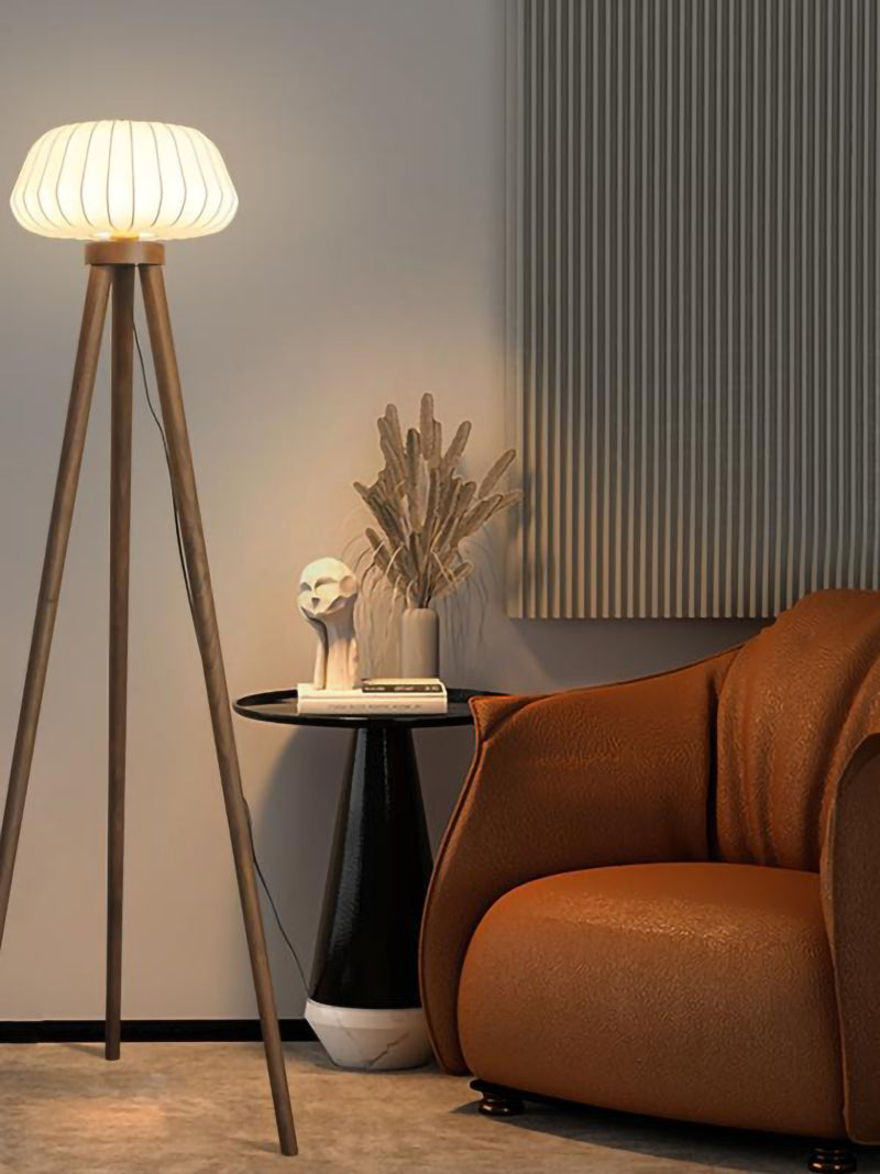 Black walnut retro personality living room bedroom floor lamp