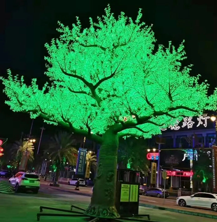 20ft DMX512 smart controlled Multi color Christmas decorations large outdoor LED Ginkgo tree