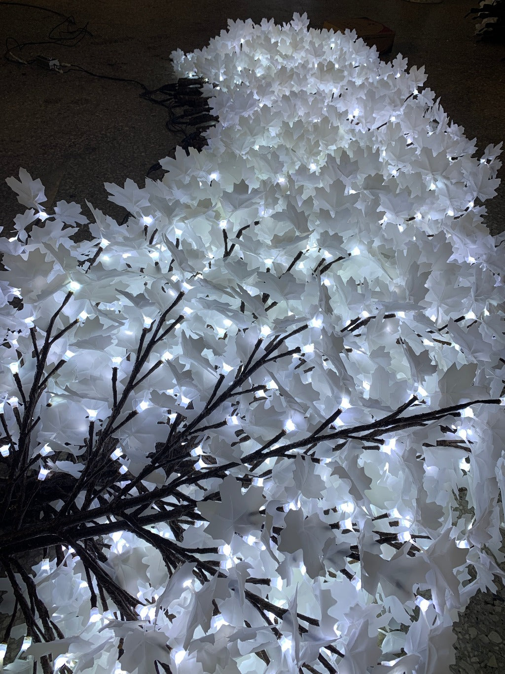LED High simulation tree branch maple leaf lights