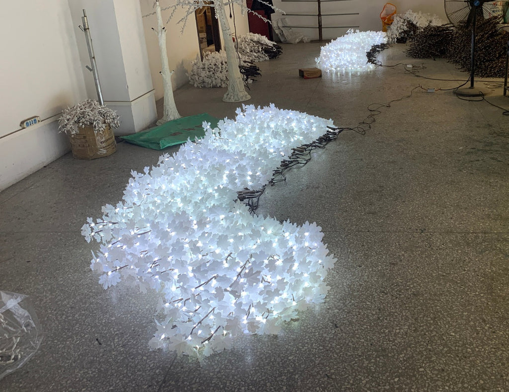 LED High simulation tree branch maple leaf lights