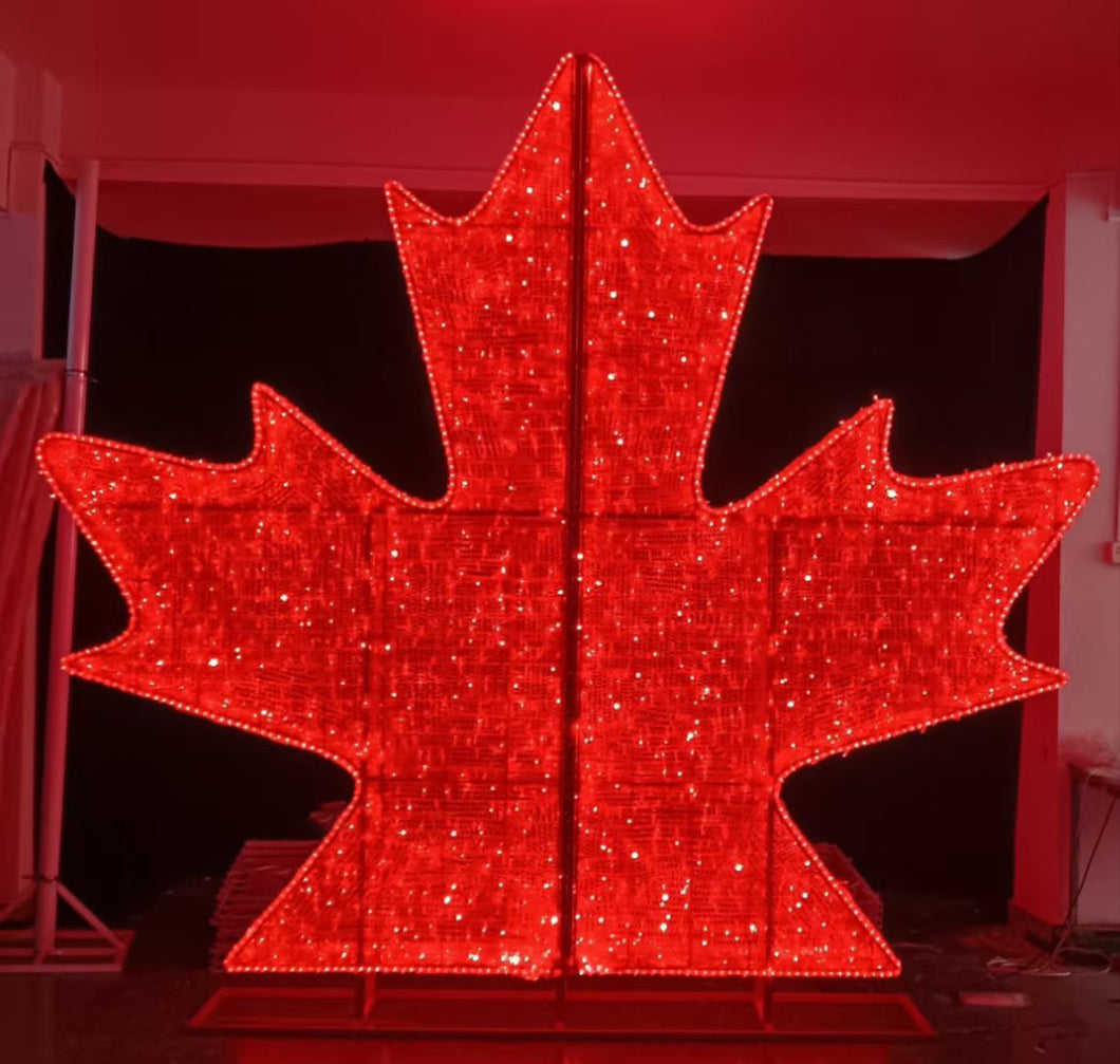 Red maple leaf motif light LED decoration lamp