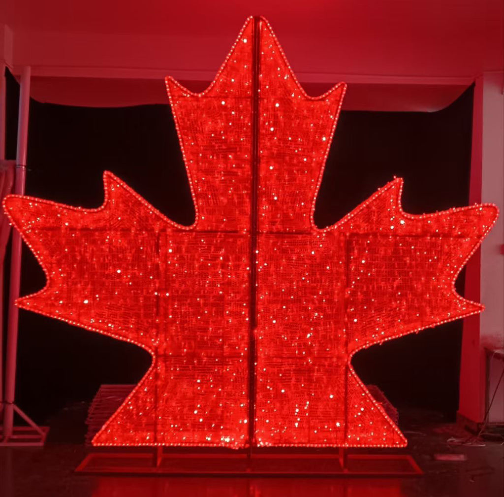 Red maple leaf motif light LED decoration lamp