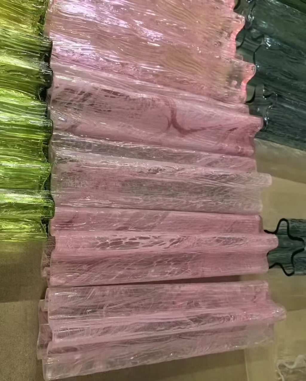 Vintage murano star tube glass chandelier Blue