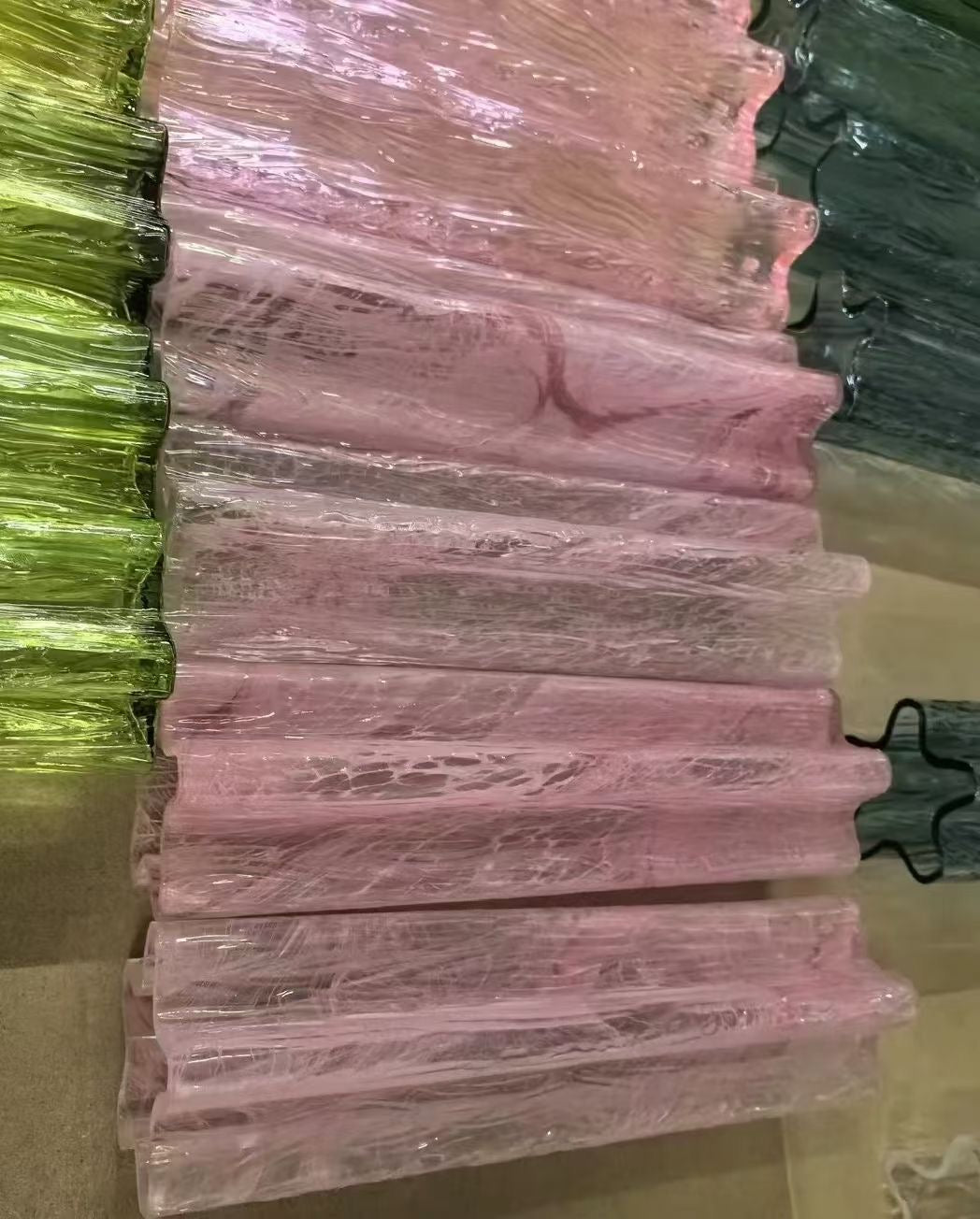 Vintage murano star tube glass chandelier Blue