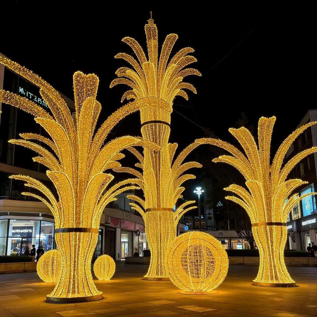 Large outdoor commercial decorative ball mall decoration LED 3D motif light Christmas decorative light