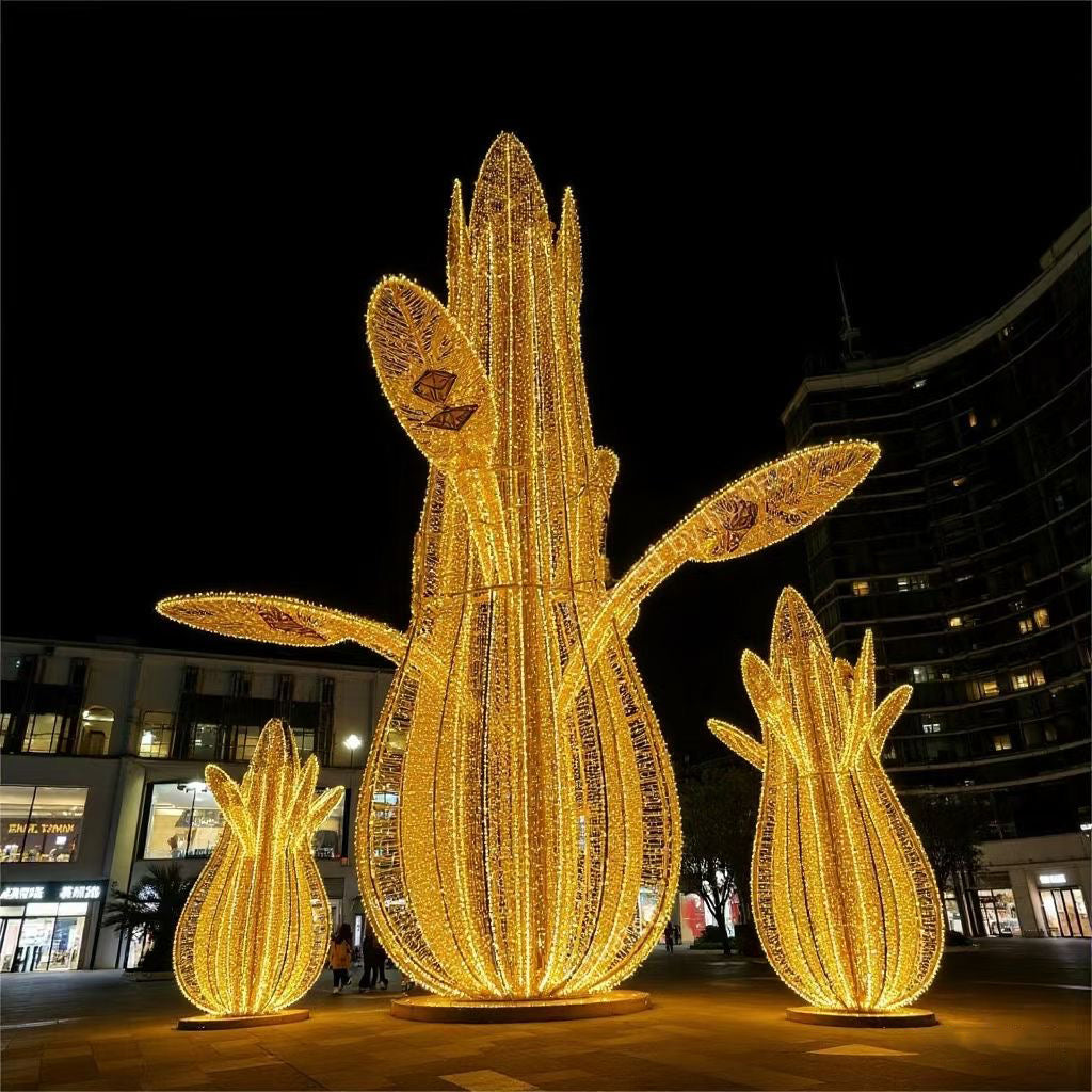 Large outdoor commercial decorative ball mall decoration LED 3D motif light Christmas decorative light