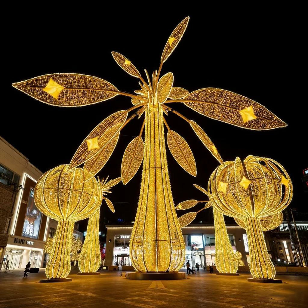 Large outdoor commercial decorative ball mall decoration LED 3D motif light Christmas decorative light